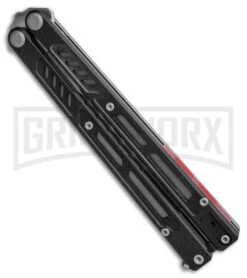 Maxace Banshee V2 Premium Balisong Butterfly Knife Black G-10 - Satin Plain -Kershaw Store Maxace Banshee V2 Balisong Knife Black G10 4in Satin BHQ 139478 td spine large