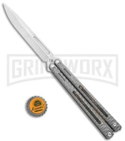 Maxace Knives Balisong Obsidian Titanium Handles CF Inlay (4" Satin) 11 Maxace Knives Balisong Obsidian Titanium Handles CF Inlay (4" Satin) -Kershaw Store Maxace Knives Balisong Obsidian Ti CF Inlay Satin BHQ 120300 jr bottlecap large