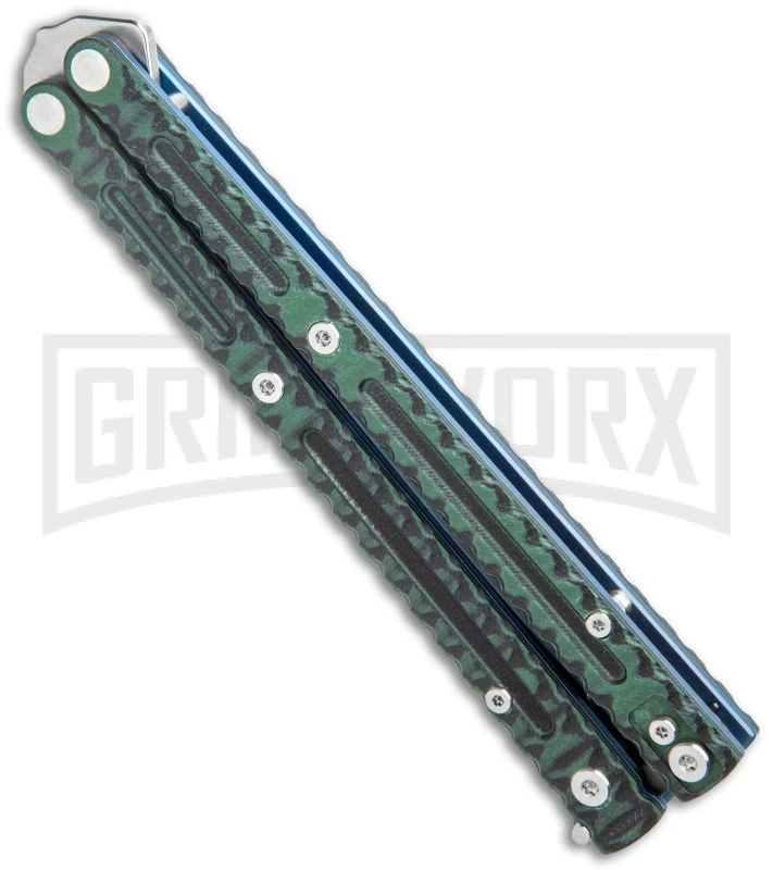 Maxace MidnightCat Obsidian-S Balisong Butterfly Knife Green G-10 - Bowie 4 Maxace MidnightCat Obsidian-S Balisong Butterfly Knife Green G-10 - Bowie - Image 2