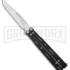 Maxace Unicorn Black G-10 Balisong Butterfly Knife - Bowie Satin Plain -Kershaw Store Maxace Unicorn Balisong Butterfly Black G10 Satin Bowie GX 40489 jr large