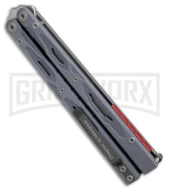 Maxace Unicorn Gray G-10 Balisong Butterfly Knife - Bowie Satin Plain -Kershaw Store Maxace Unicorn Balisong Butterfly Gray G10 Satin Bowie GX 40490 jr side large