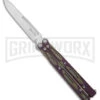 Maxace Unicorn Purple/Green G-10 Butterfly Knife - Spear Point Satin Plain -Kershaw Store Maxace Unicorn Balisong Butterfly Purple Green G10 Satin SP GX 40487 jr large