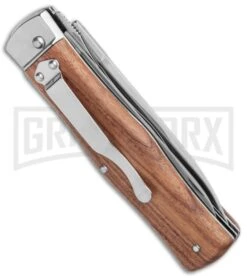 Mikov 241 Predator Wood Automatic Leverlock Knife W/ Saw - Pocket Clip -Kershaw Store Mikov 241 Predator LL Auto Wood Saw Satin BHQ 124401 jr side large