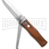 Mikov 241 Predator Wood Automatic Lever Lock Knife W/ Saw & Pocket Clip -Kershaw Store Mikov 241 Predator Leverlock Automatic Knife Saw and Clip Wood 3.7in Polish BHQ 183435 hd large