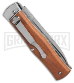 Mikov 241 Predator Wood Automatic Lever Lock Knife W/ Saw & Pocket Clip -Kershaw Store Mikov 241 Predator Leverlock Automatic Knife Saw and Clip Wood 3.7in Polish BHQ 183435 hd side large