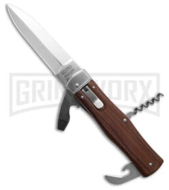 Mikov 241 Predator Wood Multi-Tool Auto Lever Lock Knife W/ Pocket Clip + Tools