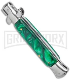 Milano 9" Green Acrylic Bayonet (4" Satin) -Kershaw Store Milano 9in Green Acrylic Bayonet Satin GX 37523 jr side large