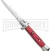 Milano Italian Style Stiletto Red Automatic Knife - Bayonet -Kershaw Store Milano Italian Style Red Auto Bayo GBS 013RD GX 34291 jr large