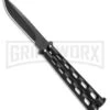 Monarch Integral Black Balisong Butterfly Knife - Black Plain -Kershaw Store Monarch Integral Black Balisong Butterfly Black BA1004BK BP 25387 jr large