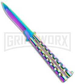 Monarch Rainbow Spectrum Balisong Butterfly Knife - Spectrum Plain