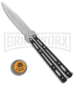 Morphite Black Pocket Balisong Butterfly Knife - Bead Blast Plain -Kershaw Store Morphite Black pocket bali bb plain BP 12282 er bottlecap large