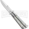 Noble Flipper White Pearlex Balisong Butterfly Knife - Satin Plain -Kershaw Store Noble Flipper White Pearlex Balisong Butterfly Satin GX 30481 jr large