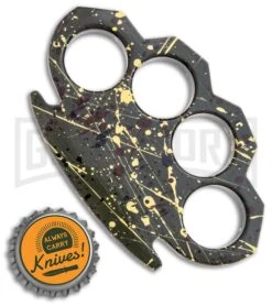 PANTHER Fat Boy Paper Weight Knuckles (Gold Speckled- OD Green Coated) -Kershaw Store Paper Weight Knuckles OD Green Speckled GX 37996 jr bottlecap large