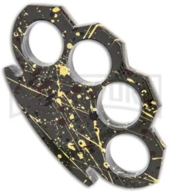 PANTHER Fat Boy Paper Weight Knuckles (Gold Speckled- OD Green Coated) -Kershaw Store Paper Weight Knuckles OD Green Speckled GX 37996 jr spine large
