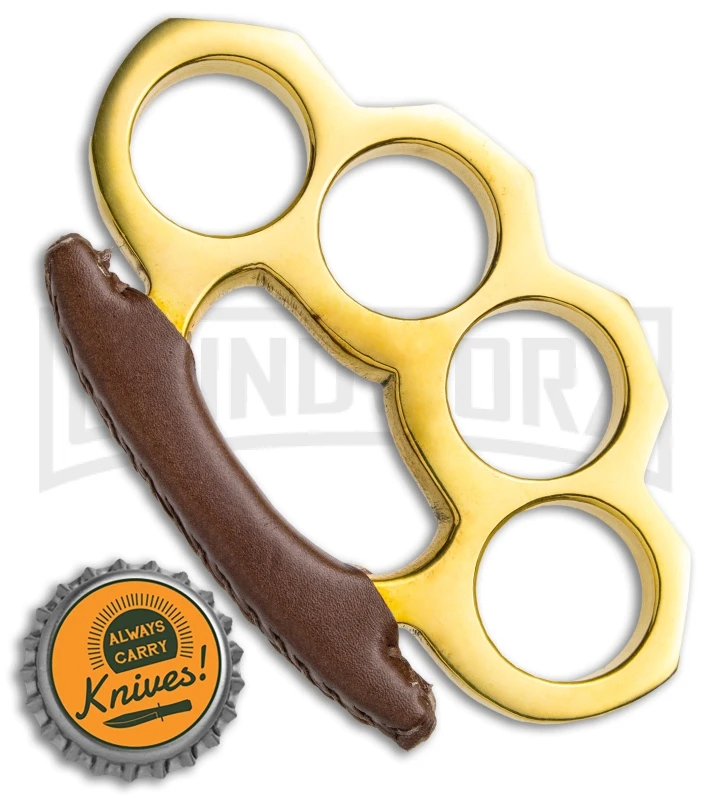 PANTHER Paper Weight Knuckles (Brass W/Leather Handle Cover) 6 PANTHER Paper Weight Knuckles (Brass W/Leather Handle Cover) - Image 4