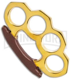 PANTHER Paper Weight Knuckles (Brass W/Leather Handle Cover) 7 PANTHER Paper Weight Knuckles (Brass W/Leather Handle Cover) -Kershaw Store Paper Weight Knuckles Tan Brass GX 37997 jr spine large