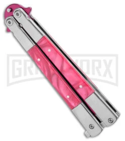 Regal Flipper Pink Swirl Balisong Butterfly Knife - Green Plain 7 Regal Flipper Pink Swirl Balisong Butterfly Knife - Green Plain -Kershaw Store Pink Swirl Balisong CP Butterfly Red GX 40646 jr spine large