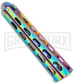 Monarch Integral Black Balisong Butterfly Knife - Spectrum Plain 8 Monarch Integral Black Balisong Butterfly Knife - Spectrum Plain -Kershaw Store Rainbow Balisong Butterfly Knife GX 37611 td side large