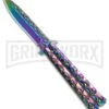 Rainbow Skull Balisong Drop Point Butterfly Knife 2 Rainbow Skull Balisong Drop Point Butterfly Knife -Kershaw Store Rainbow Balisong Drop Point Butterfly Knife GX 37604 td large