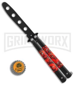 Red Demon Trainer Balisong Butterfly Knife - Black Plain 9 Red Demon Trainer Balisong Butterfly Knife - Black Plain -Kershaw Store Red Demon Trainer butterfly black BP 20689 er bottlecap large