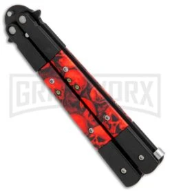 Red Demon Trainer Balisong Butterfly Knife - Black Plain 7 Red Demon Trainer Balisong Butterfly Knife - Black Plain -Kershaw Store Red Demon Trainer butterfly black BP 20689 er side large
