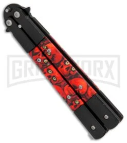 Red Demon Trainer Balisong Butterfly Knife - Black Plain 8 Red Demon Trainer Balisong Butterfly Knife - Black Plain -Kershaw Store Red Demon Trainer butterfly black BP 20689 er spine large
