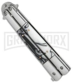 Regal Flipper Balisong Marble Acrylic Butterfly Knife - Satin Plain -Kershaw Store Regal Flipper marble acrylic satin plain BP 22488 er spine large