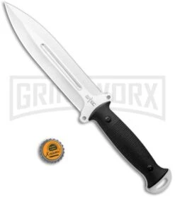 S-TEC Tactical Throwing Black G-10 Fixed Blade Knife - Satin Plain -Kershaw Store S TEC Tactical Throwing Black G 10 Fixed Blade Satin GX 29092 jr bottlecap large