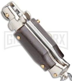 SKM 2.75" Italian Stilletto Keychain Brown Automatic Knife -Kershaw Store SKM 2.75in Keychain Stiletto Auto Brown Satin Flat BHQ 51053 jr side large