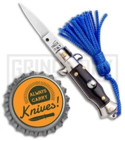 Italian Stiletto Black Automatic Knife Blue Keychain - Flat Grind 9 Italian Stiletto Black Automatic Knife Blue Keychain - Flat Grind -Kershaw Store SKM Italian Stiletto Keychain Auto Black Blue Satin BHQ 102944 jr bottlecap large