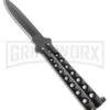 Scoundrel Balisong Black Butterfly Knife - Black Plain -Kershaw Store Scoundrel Balisong Black Butterfly Black BHQ 163760 jr large