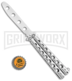 Silver Star Butterfly Stainless Steel Trainer Knife - Satin -Kershaw Store Silver Star Butterfly SS Trainer Satin YC 306S BP 24335 jr bottlecap large