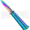 Skipper Rainbow Balisong Butterfly Knife - Rainbow Plain -Kershaw Store Skipper Rainbow Polished Balisong Butterfly Knife PK 2033 RB GX 32064 jr large