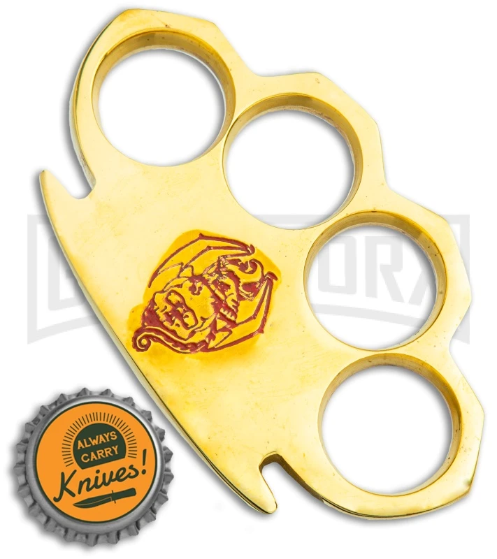 PANTHER Skull And Dragon Paper Weight Brass Knuckles - Red 5 PANTHER Skull And Dragon Paper Weight Brass Knuckles - Red - Image 3