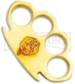 PANTHER Skull And Dragon Paper Weight Brass Knuckles - Red