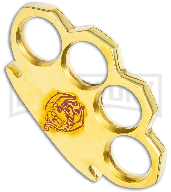 PANTHER Skull And Dragon Paper Weight Brass Knuckles - Red 4 PANTHER Skull And Dragon Paper Weight Brass Knuckles - Red - Image 2