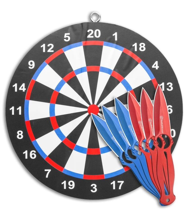 Smith & Wesson Throwing Knife Set W/ Target Board 3 Smith & Wesson Throwing Knife Set W/ Target Board