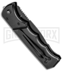 Super Knife Dingo Black Marble Acrylic Automatic Knife - Black Serr -Kershaw Store Super Knife Dingo Black Marble Acrylic Auto Black Serr GA623BKMBK GX 33495 jr side large