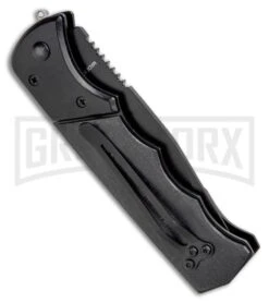 Super Knife Dingo Black Wood Automatic Knife - Black Serr -Kershaw Store Super Knife Dingo Black Wood Automatic Knife Black Serrated GX 33705 ns side large