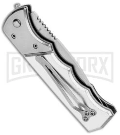 Super Knife Dingo Blue Marble Acrylic Automatic Knife - Satin Serr -Kershaw Store Super Knife Dingo Blue Marble Acrylic Auto Satin Serr GA623SLMBL GX 33492 jr side large