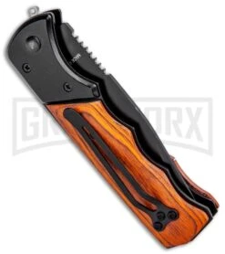 Super Knife Dingo Rosewood Automatic Knife - Black Serr -Kershaw Store Super Knife Dingo Rosewood Auto Black Serr GA623WBK GX 33499 jr side large