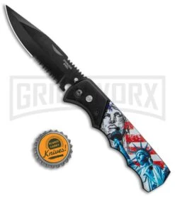 Super Knife Dingo Statue Of Liberty Automatic Knife - Black Serr 9 Super Knife Dingo Statue Of Liberty Automatic Knife - Black Serr -Kershaw Store Super Knife Dingo Statue of Liberty Auto Black Serr GX 35774 jr bottlecap large