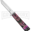 Super Knife Pink Balisong Butterfly Knife Dragon - Tanto Satin -Kershaw Store Super Knife Pink Balisong Butterfly Dragon Tanto Satin GX 37355 jr large