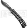 Swift Black Persian Balisong Coated Butterfly Knife - Black -Kershaw Store Swift Black Persian Balisong Coated Butterfly Black BX 39697 jr large