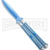 Swift Blue Balisong Titanium Coated Butterfly Knife - Blue -Kershaw Store Swift Blue Balisong Ti Coated Butterfly Blue BHQ 163595 jr large