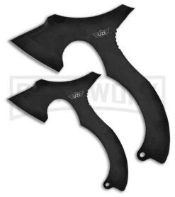 Uzi Throwing Axe Combo Large/Small Axe Set - Solid Black SS