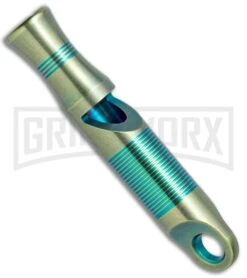 WE Knife Co. 120dB Green/Blue/Gold Titanium Whistle A-05C