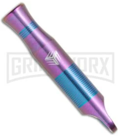 WE Knife Co. 120dB Purple/Blue Titanium Whistle A-05A -Kershaw Store WE Knife Co Ti Whistle Purple A 05A BHQ 78737 jr back large