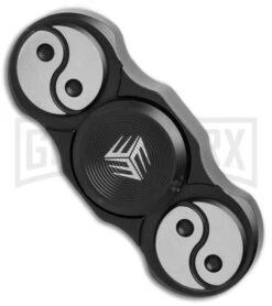 WE Knife Co. S01D Titanium Fidget Spinner - Black/Satin -Kershaw Store WE knife S01D Ti fidget spinner black white BHQ 71030 er side large