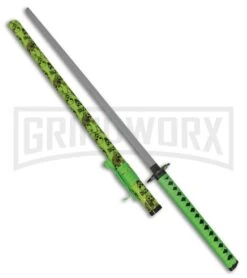 Z-Hunter Oriental Neon Green Cord Sword Green Skull - Satin Plain